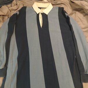 St. John's Bay Navy and Light Blue Polo Shirt